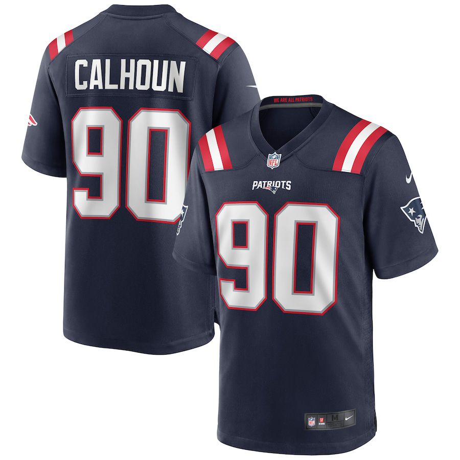 Men New England Patriots #90 Shilique Calhoun Nike Navy Game Player NFL Jersey